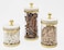 Godinger Canister Storage Container, Glass Storage Canister, Marble with Gold Band - 4x4.