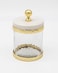 Godinger Canister Storage Container, Glass Storage Canister, Marble with Gold Band - 4x4.