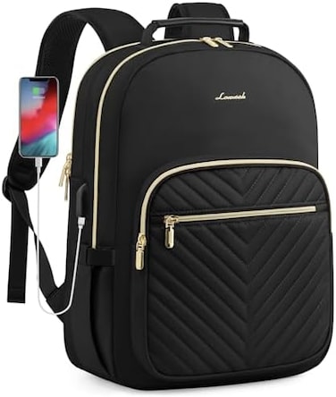 LOVEVOOK Quilted Laptop Backpack Stylish Laptop Bag for Women Work Computer Bags Bookbag.