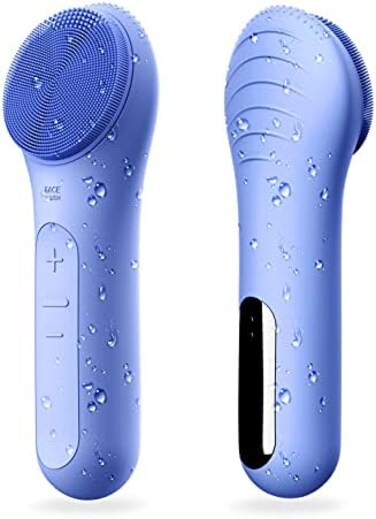 N&aring;graCoola CLIE Facial Cleansing Brush, Waterproof and Rechargeable Face Scrub Brush for MenWomen, Cleansing, Exfoliating and Massaging, Electric Face Scrubber - Blue.