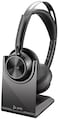 POLY - AUDIO Poly - Voyager Focus 2 UC Bluetooth HeadsetCharging Cradle (Plantronics- Stereo headset with boom microphone, USB-A for PC/Mac - Active Noise Canceling - Works with Teams (Certified.