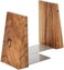 TILISMA Handmade Wooden Book Ends - Decorative Bookends for Shelves - Sturdy Book Holders for Heavy Books - Walnut Tree.