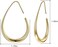 gelanmeng Lightweight Teardrop Hoop Earrings for Women - 14k Gold/White Gold Plated Large Oval Pull Through Hoop Earrings High Polished Statement Jewelry Gift for Women Teen Girls.