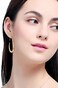 gelanmeng Lightweight Teardrop Hoop Earrings for Women - 14k Gold/White Gold Plated Large Oval Pull Through Hoop Earrings High Polished Statement Jewelry Gift for Women Teen Girls.