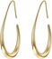 gelanmeng Lightweight Teardrop Hoop Earrings for Women - 14k Gold/White Gold Plated Large Oval Pull Through Hoop Earrings High Polished Statement Jewelry Gift for Women Teen Girls.