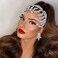 ULAPAN Silver Rhinestone Wedding Tiara，Headpiece Forehead Tiara Jewelry Head Chain, Crystal Headpiece Bridal Hair Accessories for Bride Women HP373.