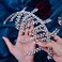 ULAPAN Silver Rhinestone Wedding Tiara，Headpiece Forehead Tiara Jewelry Head Chain, Crystal Headpiece Bridal Hair Accessories for Bride Women HP373.