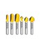 MNA 90 Degree V Groove and Round Nose Router Bit Set, 1/4 Inch Shank Signmaking Router Bits, 3D CNC LetteringEngraving Router Bit Kit.