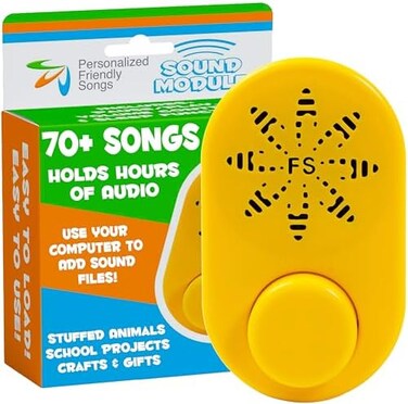 Friendly Songs Sound Module - 2 Hour Voice Box for Stuffed Animals with Playback Voice Box for Teddy Bear Stuffed Animals Gifts.