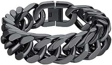 Richsteel Stainless Steel/Gold/Black Plated Link Chain Bracelet for Men 8/12/17mm Width, 7. 4/8. 2/9 Inch Length Classic Jewelry(Gift Wrapped.
