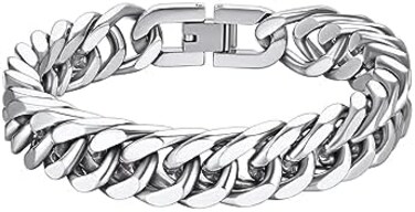 Richsteel Stainless Steel/Gold/Black Plated Link Chain Bracelet for Men 8/12/17mm Width, 7. 4/8. 2/9 Inch Length Classic Jewelry(Gift Wrapped.