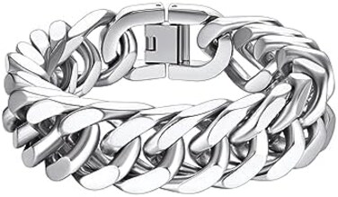 Richsteel Stainless Steel/Gold/Black Plated Link Chain Bracelet for Men 8/12/17mm Width, 7. 4/8. 2/9 Inch Length Classic Jewelry(Gift Wrapped.