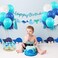 Hpscdyo Ocean Whale Birthday Party Supplies, Sea Green and Blue Banner Cake Toppers Balloons Garland Decorations, Nautical Theme Sea Animals Baby Shower Under The Sea Pool Party for Kids.