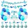 Hpscdyo Ocean Whale Birthday Party Supplies, Sea Green and Blue Banner Cake Toppers Balloons Garland Decorations, Nautical Theme Sea Animals Baby Shower Under The Sea Pool Party for Kids.