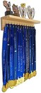 Qktxktzy Medal Hanger Trophy Shelf Display Sport Awards. Perfect All-in-1 Wooden Shelf by 25 Pcs Steel Hooks. Sturdy Medal Holders for Gymnastics Basketball Baseball Soccer Honors Wall Mount Rack Easy