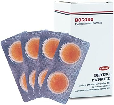 BOCOKO 8 Pieces Hearing Aid Drying Capsules CC Dry-Cap for Phonak and Starkey Charger Case.