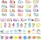 Outus 6 Sheets Alphabet Number Color Weather Learning Educational Wall Decals Peel and Stick Alphabet Wall Stickers Educational Classroom Stickers for Kids Playroom Bedroom Decorations.