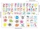 Outus 6 Sheets Alphabet Number Color Weather Learning Educational Wall Decals Peel and Stick Alphabet Wall Stickers Educational Classroom Stickers for Kids Playroom Bedroom Decorations.