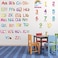 Outus 6 Sheets Alphabet Number Color Weather Learning Educational Wall Decals Peel and Stick Alphabet Wall Stickers Educational Classroom Stickers for Kids Playroom Bedroom Decorations.
