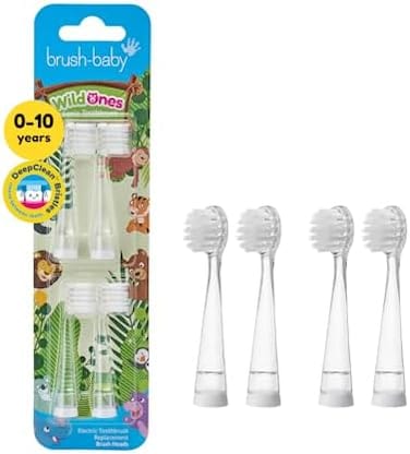 Brush-Baby WildOnes Replacement Brush Heads (for Ages 0-10 YearsPack of 4.