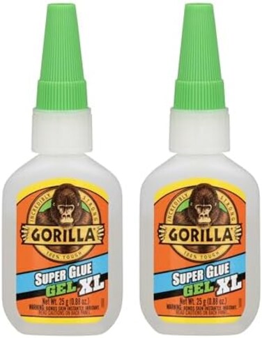 Gorilla Super Glue Gel XL, 25 Gram, Clear, (Pack of 2.