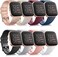 Mugust 8 Pack Sport Bands Compatible with Fitbit Versa 2 / Fitbit Versa/Versa Lite/Versa SE, Classic Soft Silicone Replacement Wristbands Straps for Fitbit Versa 2 Smart Watch Women Men.