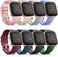 Mugust 8 Pack Sport Bands Compatible with Fitbit Versa 2 / Fitbit Versa/Versa Lite/Versa SE, Classic Soft Silicone Replacement Wristbands Straps for Fitbit Versa 2 Smart Watch Women Men.