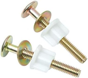 A.I.FORCE 2Packs Toilet Seat Screws, Steel Toilet Seat Hinge Bolts and Nuts, Heavy Duty Toilet Seat Fastener with Plastic Nuts and Metal Washers, Toilet Hardware Replacement for Top Mount Toilet Seat