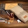 Whitluck's Tobacco Pipe with Waxed Canvas Pipe Roll, Handmade Wooden Pipe with Ultimate Beginner Guide E-Book, Travel Tobacco Bag - Smoker Gift Set and Accessories.