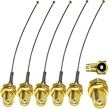 TUOLNK 5 pcs 6inch SMA IPX Cable SMA Female Jack to IPX MHF4 RF Pigtail WiFi Antenna Extension Cable 0. 81mm IPX SMA Pigtail Coaxial Cable.
