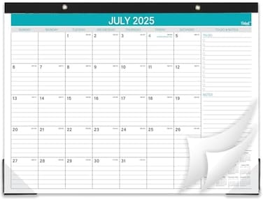 Coboll Desk Calendar 2024-2025 - 18 Monthly Calendar 2024-2025 from July 2024 - December 2025, Calendar 2024-2025 with Large Ruled Blocks for Planning, 12'' X 17''.
