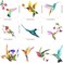 Tevxj 20 Pieces Large Size Hummingbird Window Hummingbird Decals for Windows Anti-Collision Window Clings Decals to Prevent Bird Strikes on Window Glass Non Adhesive Vinyl Cling Hummingbird Stickers.