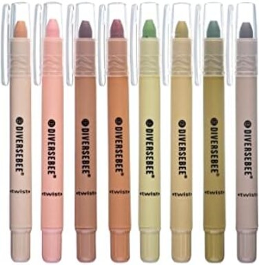 DIVERSEBEE Highlighters and Pens No Bleed, 8 Pack Assorted Gel Colors for Bible Journaling, School Supplies, Cute Bible Study Markers and Accessories (Earthy.
