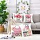FCOZM Pink Throw Pillow Covers Fashion Women Girls Bed Decorative Pillow Covers 18x18 Perfume High Heels Drink Lipstick Book Print Couch Pillow Covers Accent Square Velvet Pillowcase Set of 4.