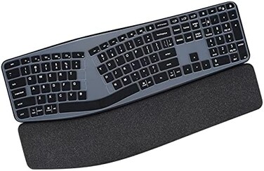 CASEDAO Keyboard Cover Skin for Logitech K860 Ergonomic Keyboard, Logitech Ergo K860 Wireless Ergonomic Keyboard Protector, K860 Split Keyboard Accessories-Black.