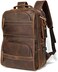 Lannsyne Vintage Genuine Leather Backpack For Men 15. 6 Inch Laptop Bag School Bag Overnight Weekender Camping Daypack Rucksack.