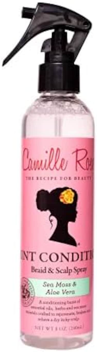 Camille Rose Mint Condition Braid and Scalp Spray, with Aloe Vera and Sea Moss to Hydrate, Reduce Breakage, and Nourish the Scalp, 8 fl oz.