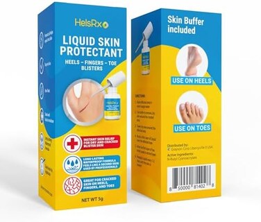 HelsRx Liquid Bandage, Liquid Skin Repair for ed Heels, Feet, Fingers, Scrapes and Blisters &ndash; Waterproof Liquid Treatment for All Skin Areas (0. 17 Fl Oz.