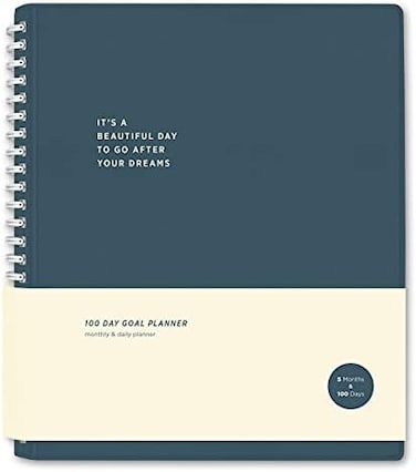 Bright Day Calendars La Lune Undated Goal Journal by Inspirational Appointment Productivity Planner, To Do Habit Tracker Book, Spiral Binding With Cover (8. 75" x 7. 25".