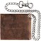 F&amp;L CLASSIC FL CLASSIC RFID Blocking Mens bi-fold Style Cowhide Leather Steel Chain Wallet,USA, buffalo vintage leather, One Size, Vintage.