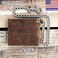 F&amp;L CLASSIC FL CLASSIC RFID Blocking Mens bi-fold Style Cowhide Leather Steel Chain Wallet,USA, buffalo vintage leather, One Size, Vintage.