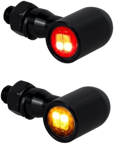 QUASCO Rear Motorcycle LED Turn Signals Universal Mini Size Brake Tail Light Blinkers Compatible with Harley Honda Kawasaki Suzuki Triumph Yamaha.