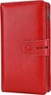 Itslife Womens Wallet,Large Capacity RFID Blocking Leather Wallets Credit Cards Organizer Ladies Wallet with Checkbook Holder, Red,.
