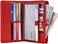 Itslife Womens Wallet,Large Capacity RFID Blocking Leather Wallets Credit Cards Organizer Ladies Wallet with Checkbook Holder, Red,.