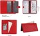 Itslife Womens Wallet,Large Capacity RFID Blocking Leather Wallets Credit Cards Organizer Ladies Wallet with Checkbook Holder, Red,.