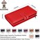 Itslife Womens Wallet,Large Capacity RFID Blocking Leather Wallets Credit Cards Organizer Ladies Wallet with Checkbook Holder, Red,.