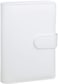 Antner A6 PU Leather Notebook Binder Refillable 6 Ring Binder for A6 Filler Paper, Loose Leaf Personal Planner Binder Cover with Magnetic Buckle Closure, White.