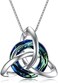 TOUPOP Celtic Knot Necklace Sterling Silver Luck Irish Pendant Necklace with Blue Circle Crystal Fashion Jewelry Gifts for Women Teen Girls Friend Birthday Christmas 0. 77 in(19. 6 mm*0. 85 in(21. 7.