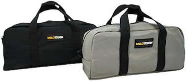 MELOTOUGH Utility Tool Tote bag Combo Kit-Includes 2 Medium Tool Organizer Bags for Electrician, Plumbing, Gardening, HVACMore (14 inch,BlackGrey.
