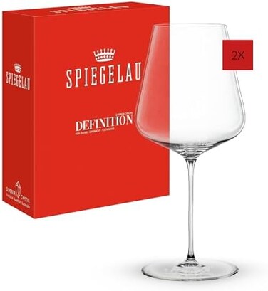 كؤوس نبيذ أحمر طويلة الساق من زجاج Spiegelau Definition Bordeaux، صناعة أوروبية، مناسبة لحفلات الزفاف، والذكرى السنوية، وأعياد الميلاد، والعشاء، وأدوات زجاجية، وإكسسوارات عربة البار المنزلية، سعة 26 أ